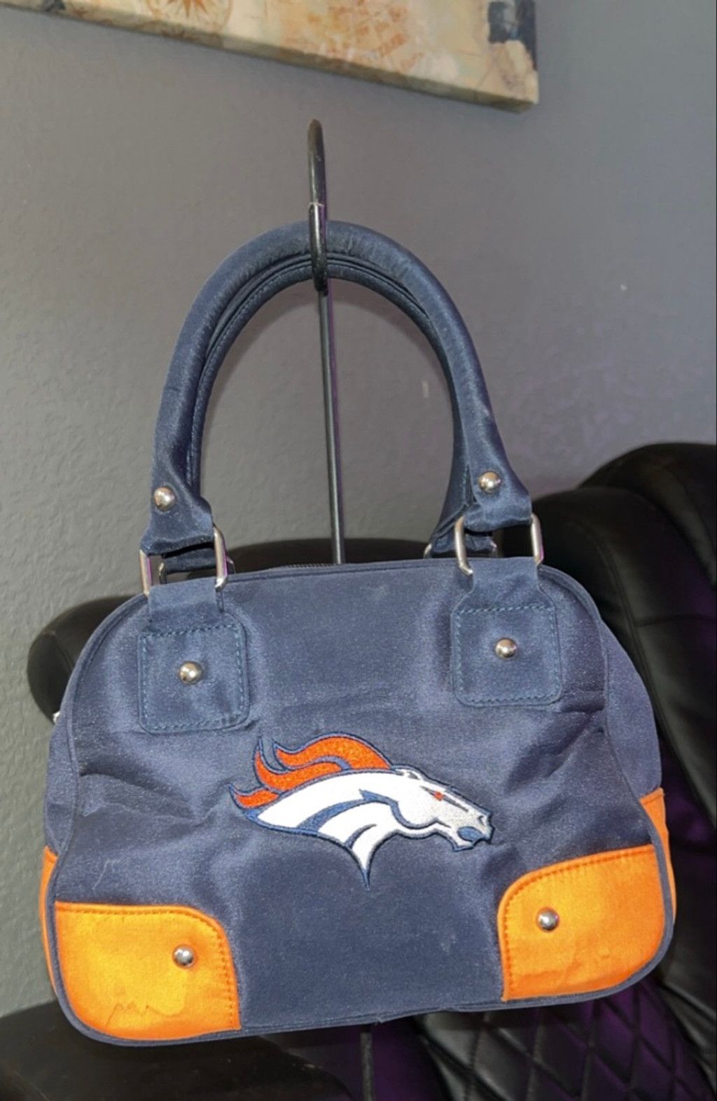 The Unbranded Brand Navy Orange Denver Broncos Satchel Size ONE SIZE - 2 Thumbnail