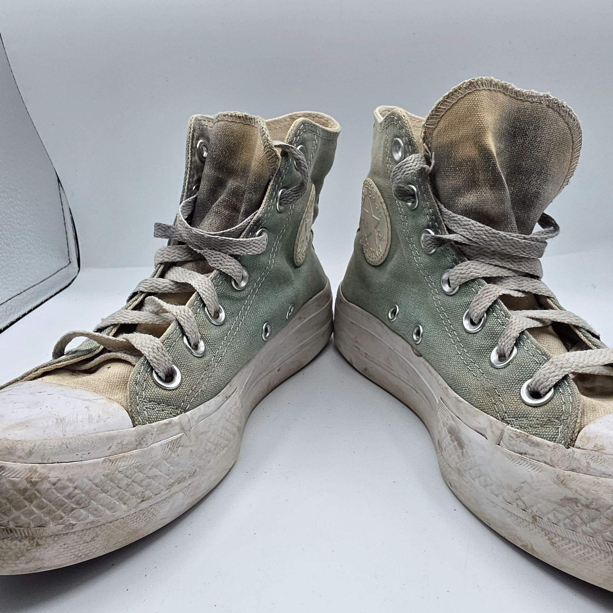 Converse Converse Womens Size 6.5 Green Platform Shoes High Top Casua Size US 6.5 / IT 36.5 - 3 Thumbnail