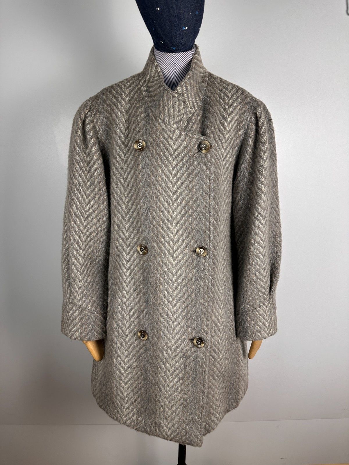 Other Vintage Llama Coat Herringbone Heavy Mohair Coat Size 46 Size M / US 6-8 / IT 42-44 - 1 Thumbnail