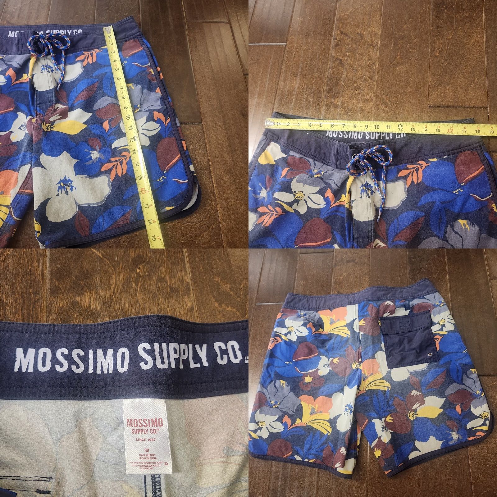 Mossimo Mossimo Supply Co Swim Trunks Mens 38 Floral Board Shorts Beach Surf Multicolor Pockets Drawstring Comfortable Fit Size US 38 / EU 54 - 8 Thumbnail