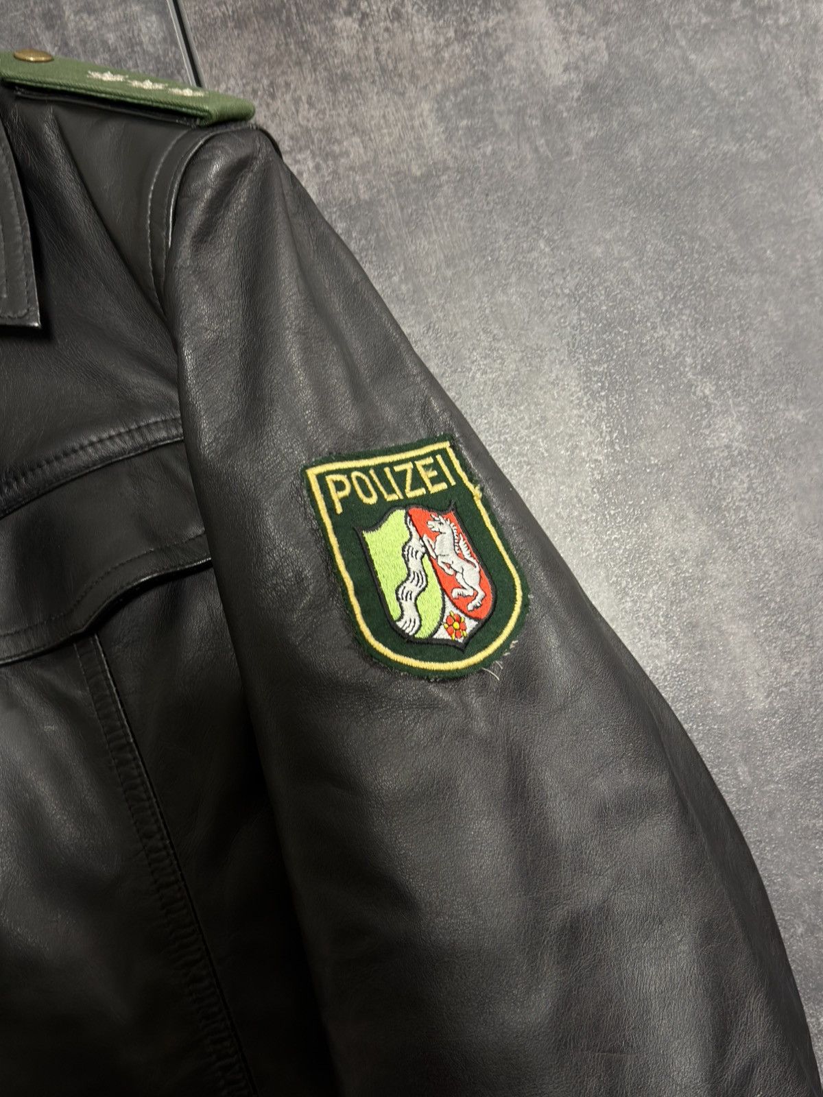 Vintage Crazy Vintage 80s Polizei Leather Jacket Schott Hussar Raf Size US L / EU 52-54 / 3 - 14 Thumbnail