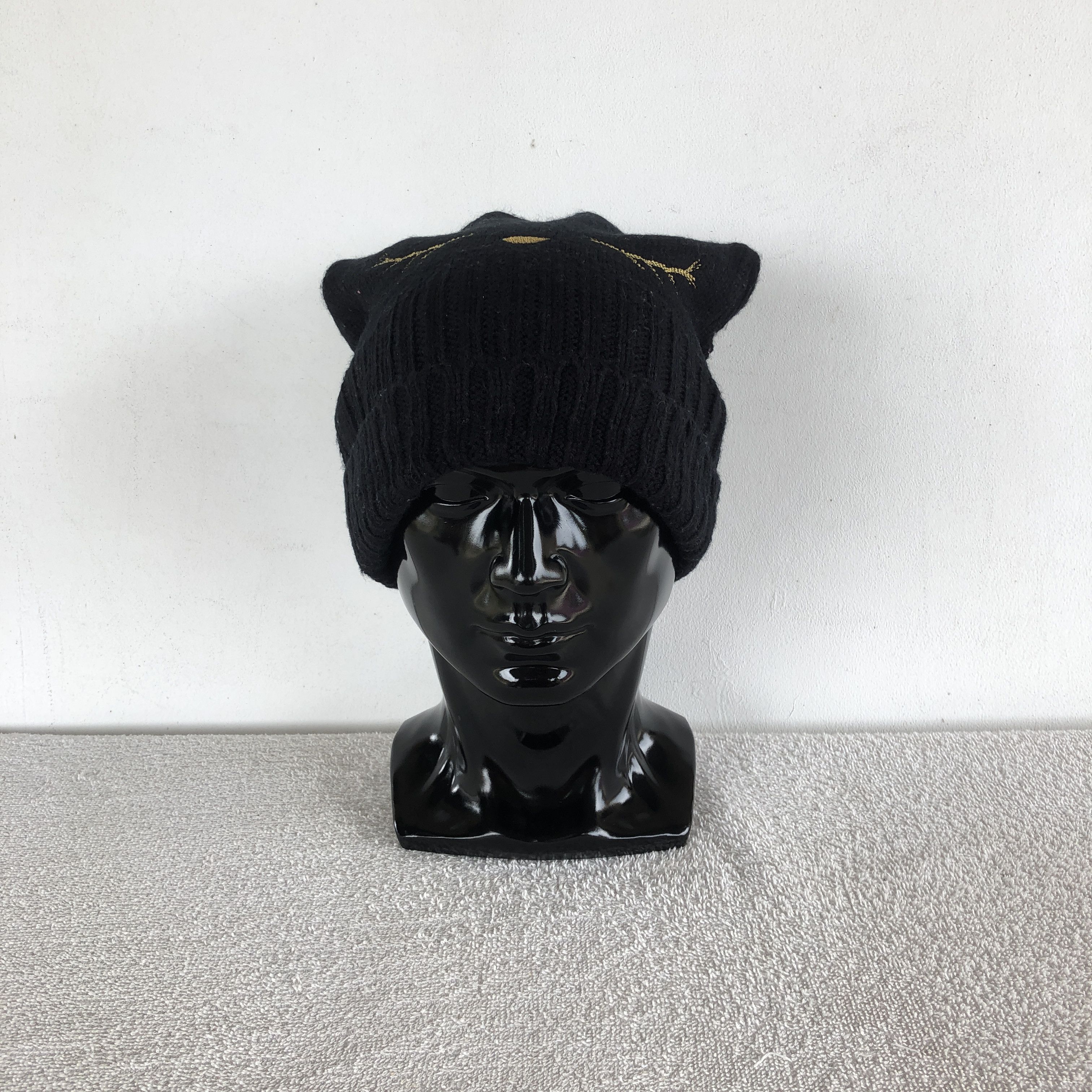 Japanese Brand RARE Vintage Y2K Cat Eye Horn Beanie Torn Snow Caps Hats Size ONE SIZE - 2 Thumbnail