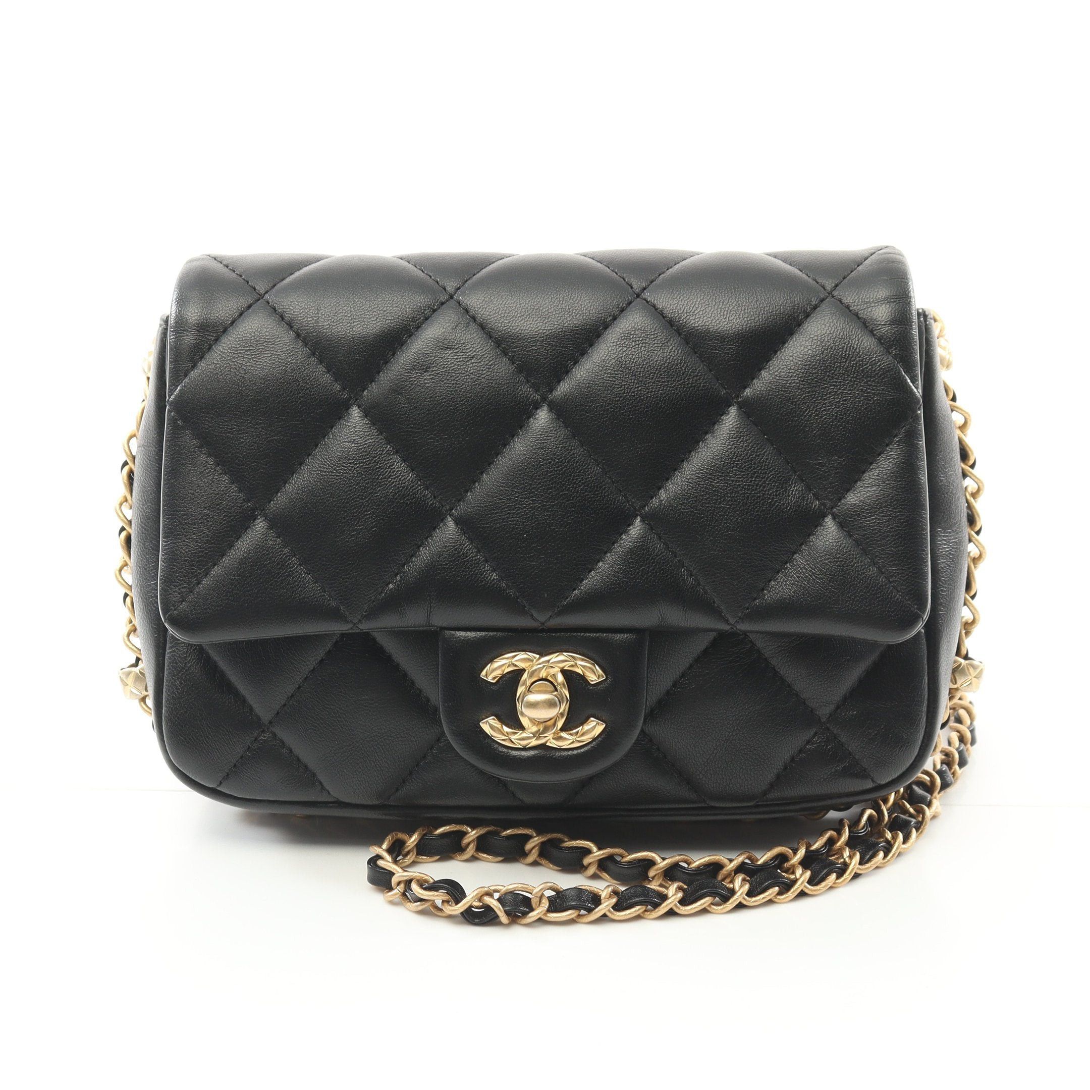 Chanel Chanel Matelasse Chain Shoulder Bag Lambskin Black Gold Hardware Size ONE SIZE - 1 Thumbnail