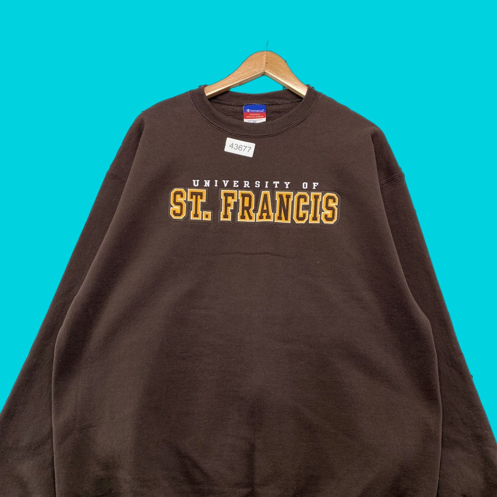Champion VINTAGE Champion University Sweatshirt Crewneck Mens Large Brown Embroidered Pullover Size US L / EU 52-54 / 3 - 1 Thumbnail