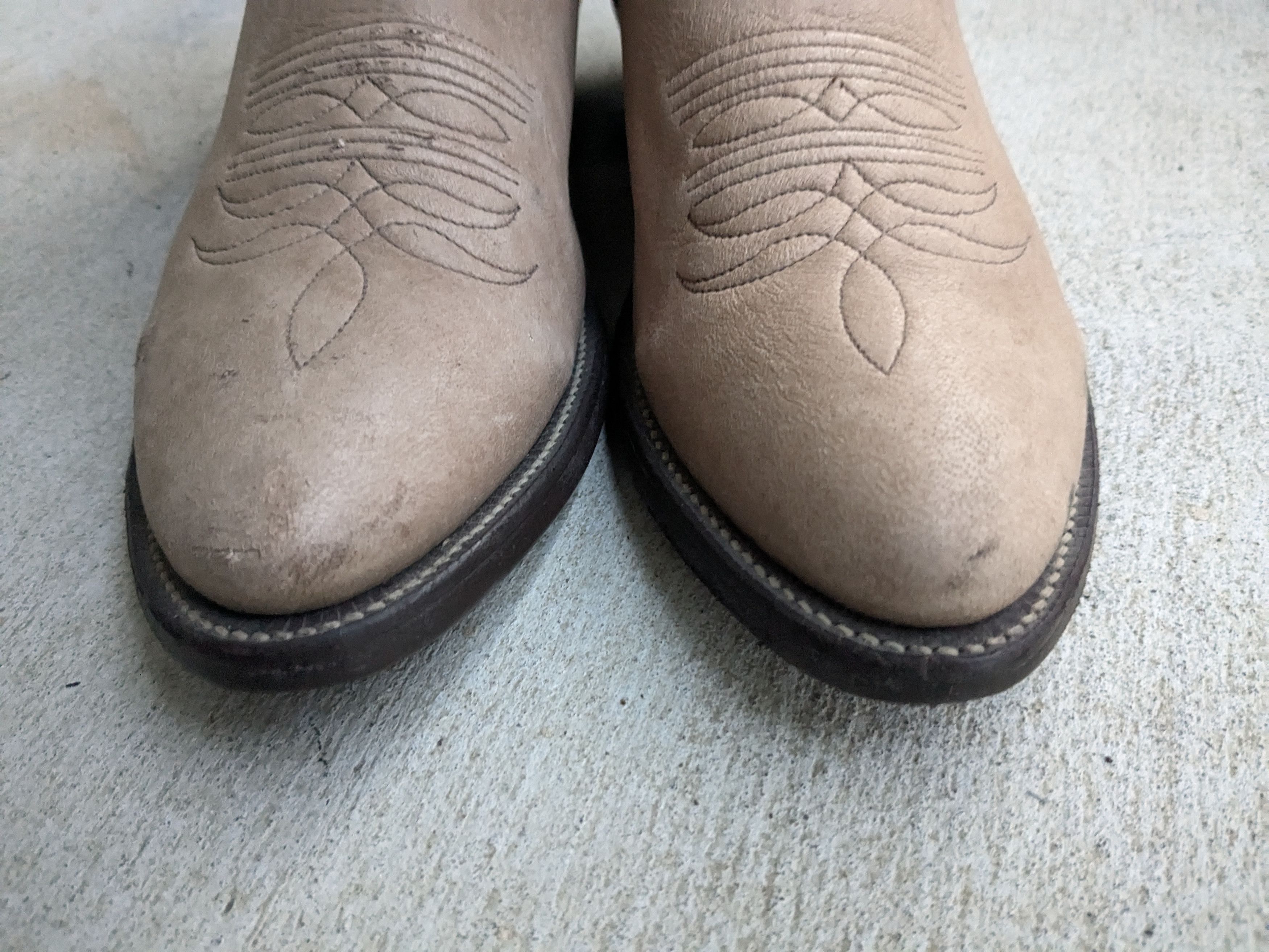 Justin Boots × Vintage Vintage Justin Cowboy Boots Leather Taupe Brown 9 Western Size US 9 / EU 42 - 2 Thumbnail