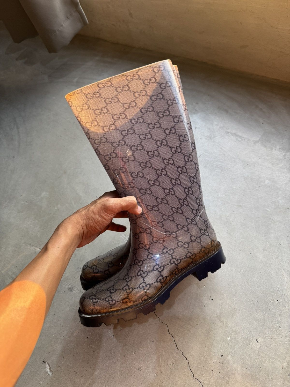 Gucci GUCCI Edimburg GG Rubber Rain Boots Blue 36 Size US 6 / IT 36 - 5 Thumbnail