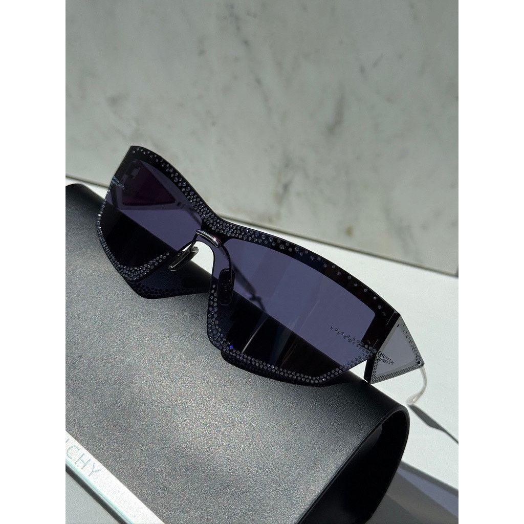Givenchy Givenchy GV4100US Mask Strass Crystal Blue Sunglasses $1090 Size ONE SIZE - 3 Thumbnail