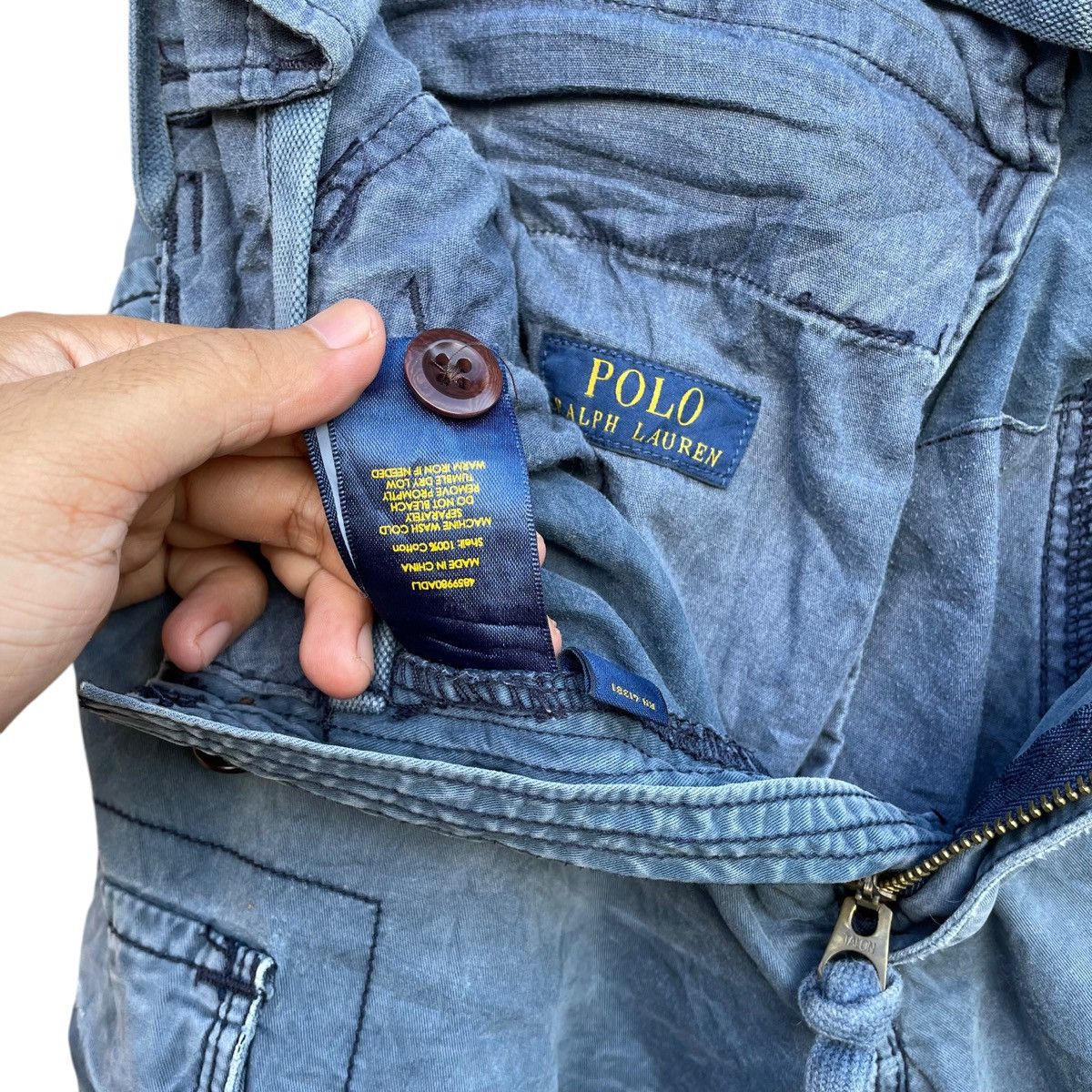 Polo Ralph Lauren × RRL Ralph Lauren × Ralph Lauren Sport 2000s Polo Ralph Laurent Military Drawstring Cargo Pant Size US 33 - 4 Thumbnail