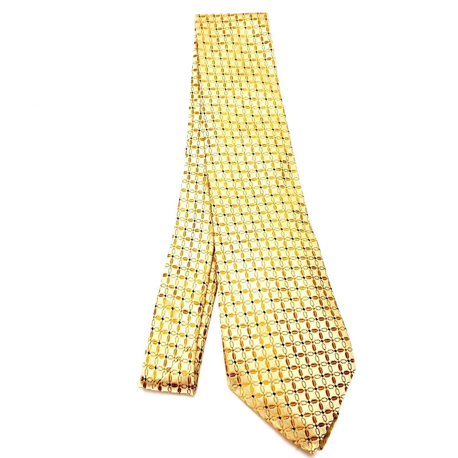 Jos. A. Bank Jos A Bank Yellow Silk Tie Woven Geometric Size ONE SIZE - 6 Thumbnail