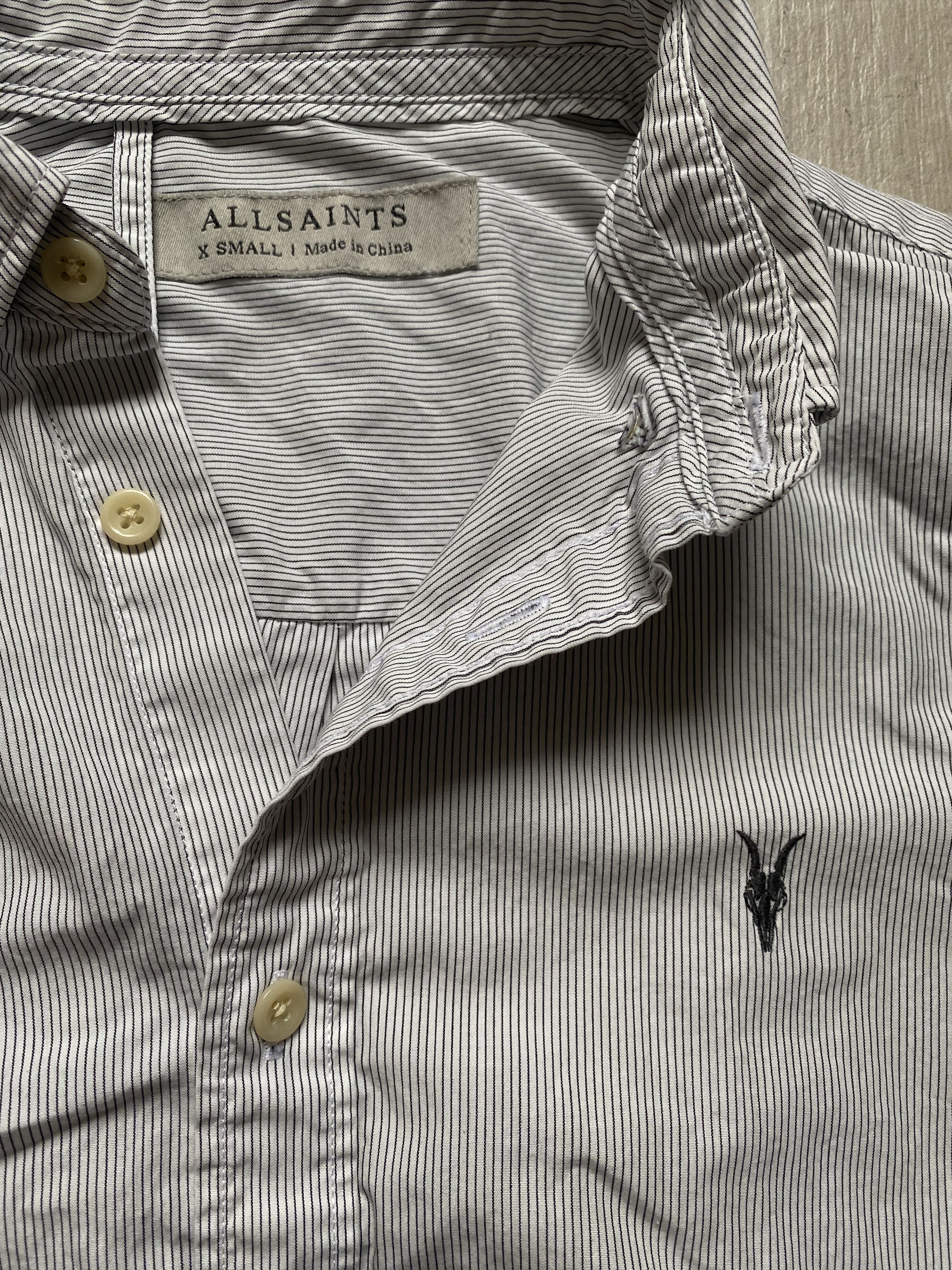 Allsaints AllSaints Shirt White with Grey Stripes, Hawaii Streetwear Size US S / EU 44-46 / 1 - 2 Thumbnail