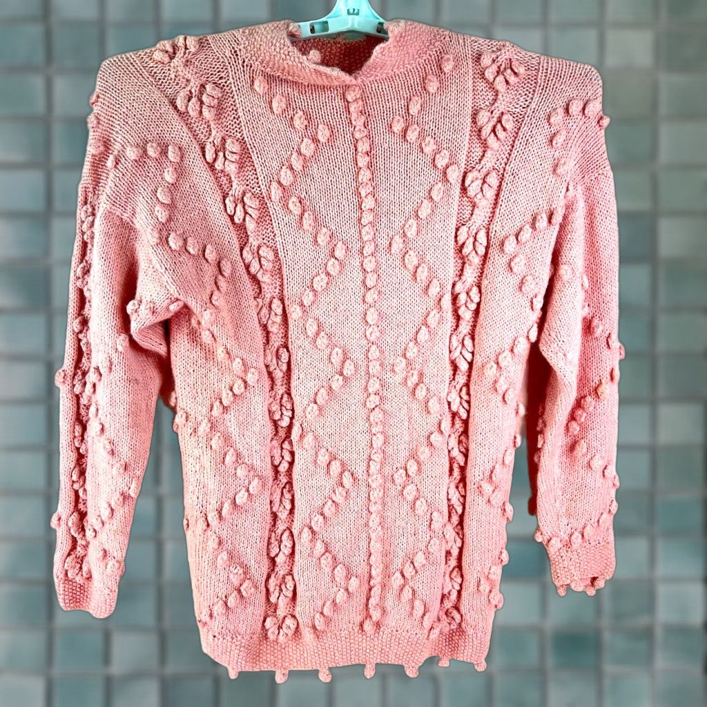 Pinko Roberta Frost Pink Cable-Knit Pullover Sweater - Women's Size L - Mock Neck, Alpaca, Casual, Solid, Long Sleeve Size L / US 10 / IT 46 - 1 Thumbnail