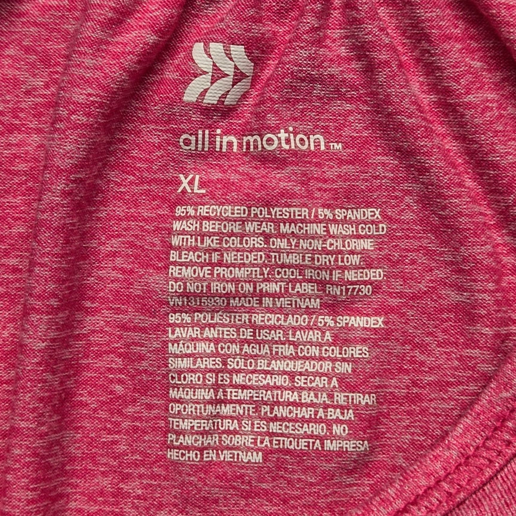 Vintage Vintage All In Motion Women's XL Pink Sleeveless Halter Tank Top Nylon Athletic Shirt Size XL / US 12-14 / IT 48-50 - 2 Thumbnail