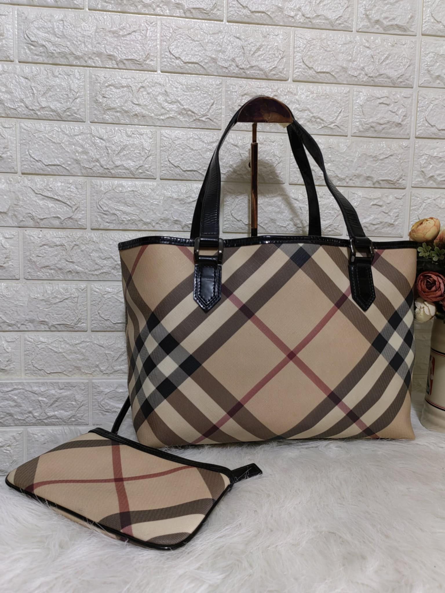 Burberry BURBERRY SUPERNOVA CHECK NICKIE TOTE BAG. Size ONE SIZE - 7 Thumbnail