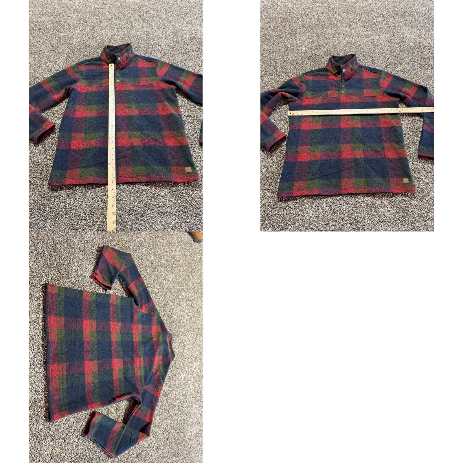 Vintage John Wayne Mens Sweater Pullover Medium Plaid Quater Snap Henley Top Size US M / EU 48-50 / 2 - 8 Thumbnail