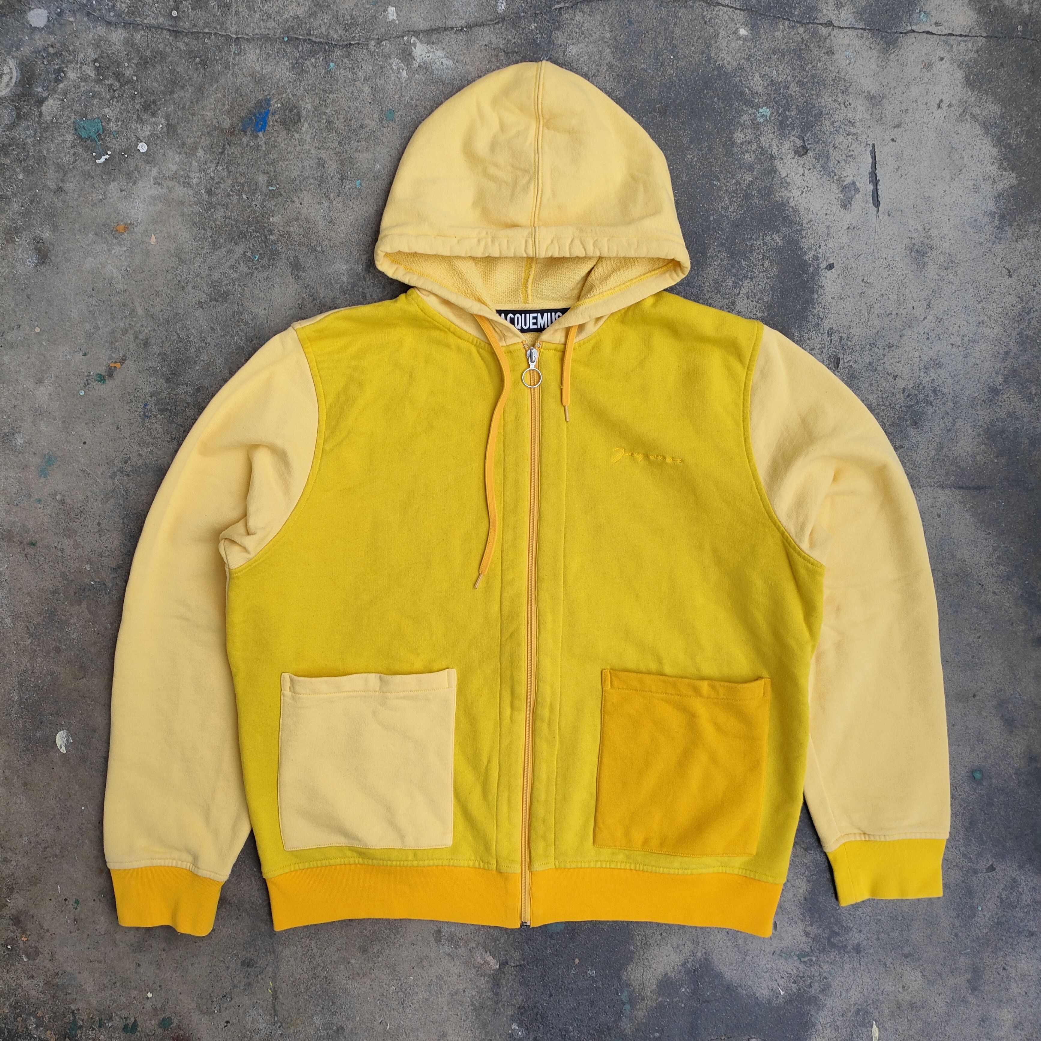 image of Jacquemus Yellow Pockets Hoodie, Men's (Size Small)