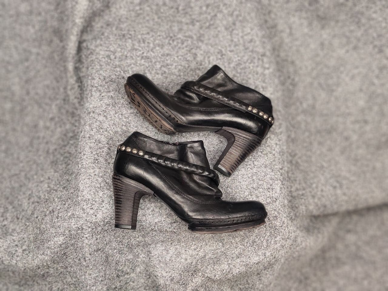 A.S.98 A.S.98 Airstep Design Heels Black Leather low Zip Boots Size US 6 / IT 36 - 11 Thumbnail