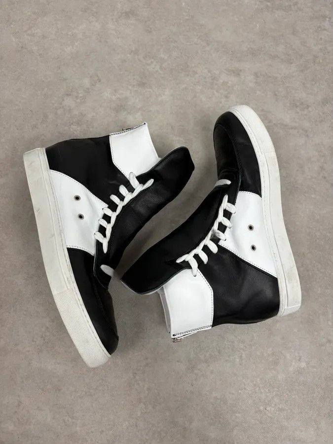 Kris Van Assche Kris Van Assche Black & White Leather High Megalaced Sneakers Size US 8 / EU 41 - 8 Thumbnail