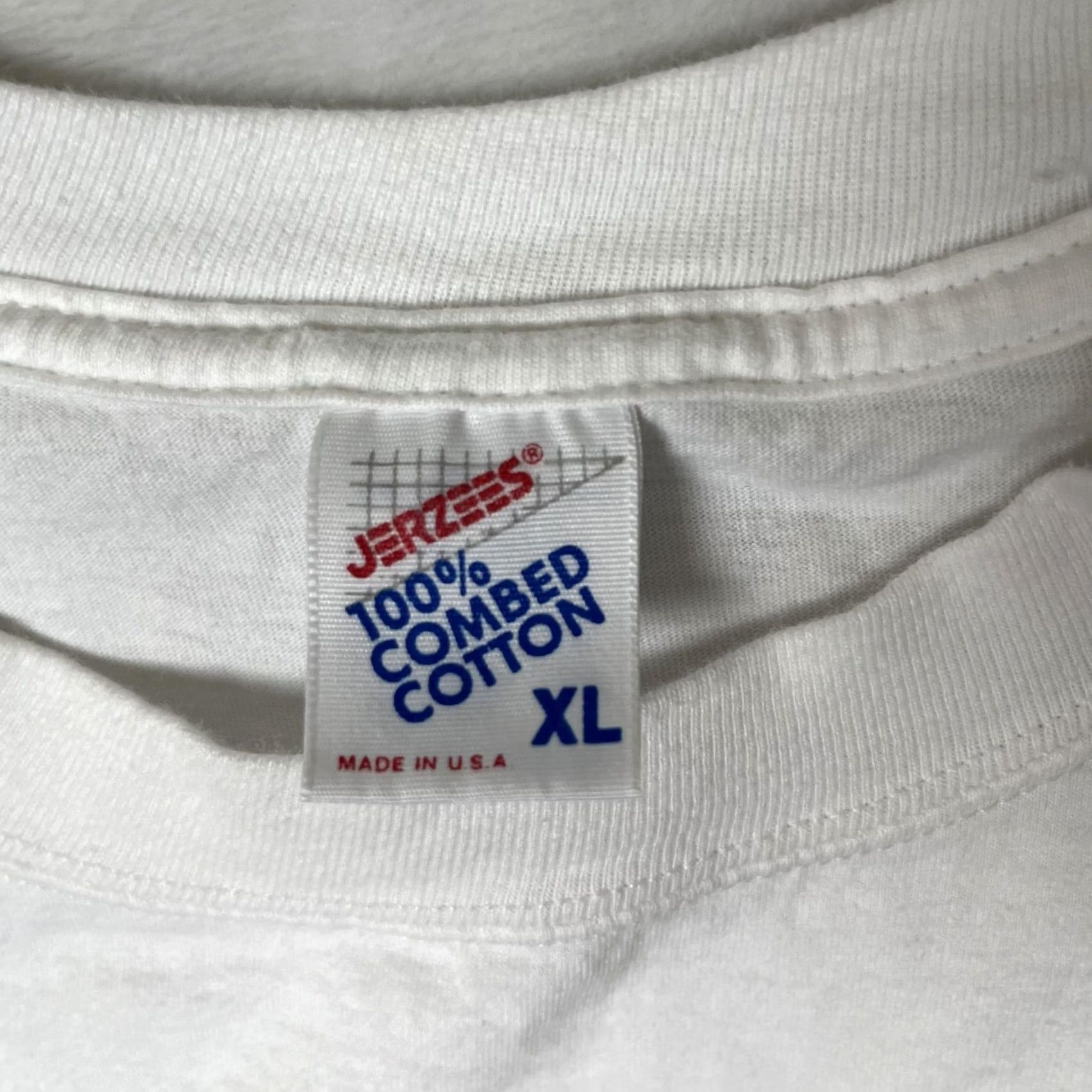 Jerzees VINTAGE Angels In America T-Shirt Mens XL White Milton Glaser Theater Graphic Nike Size US XL / EU 56 / 4 - 4 Thumbnail