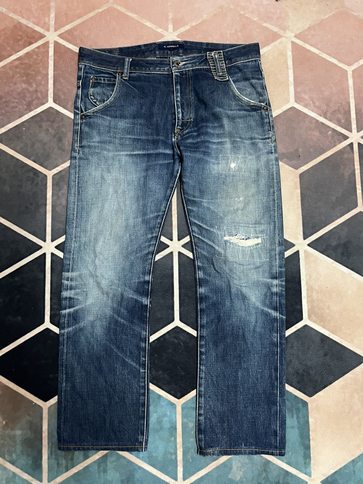 R.Newbold R Newbold Low Waist Patches Jeans Size US 34 / EU 50 - 1 Thumbnail