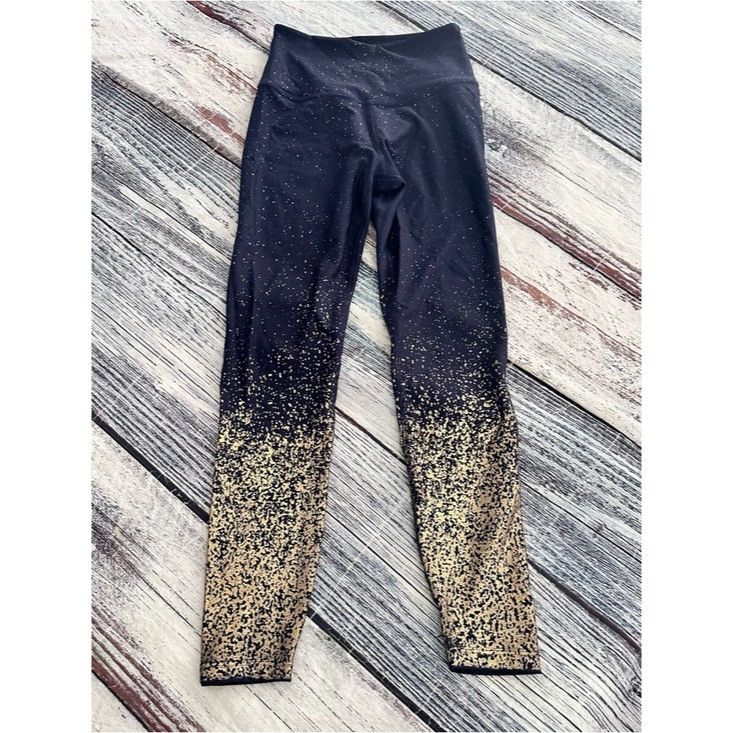 Beyond Yoga Beyond Yoga Navy and Ombre Gold Speckle Leggings Size 30" / US 8 / IT 44 - 2 Thumbnail