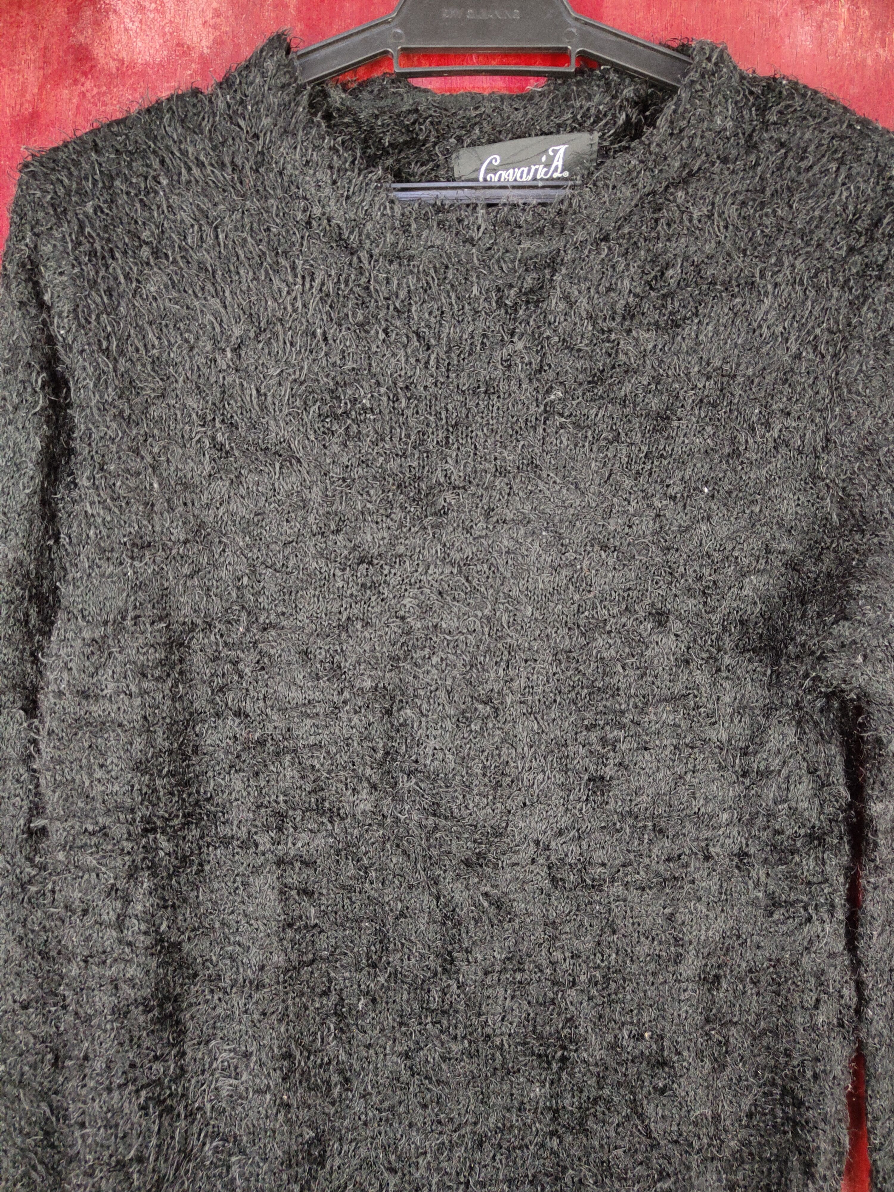 Homespun Knitwear × Japanese Brand × Vintage Gavari A Black Shag Shaggy Fur Mohair Knitwear #S#2068 Size S / US 4 / IT 40 - 2 Thumbnail
