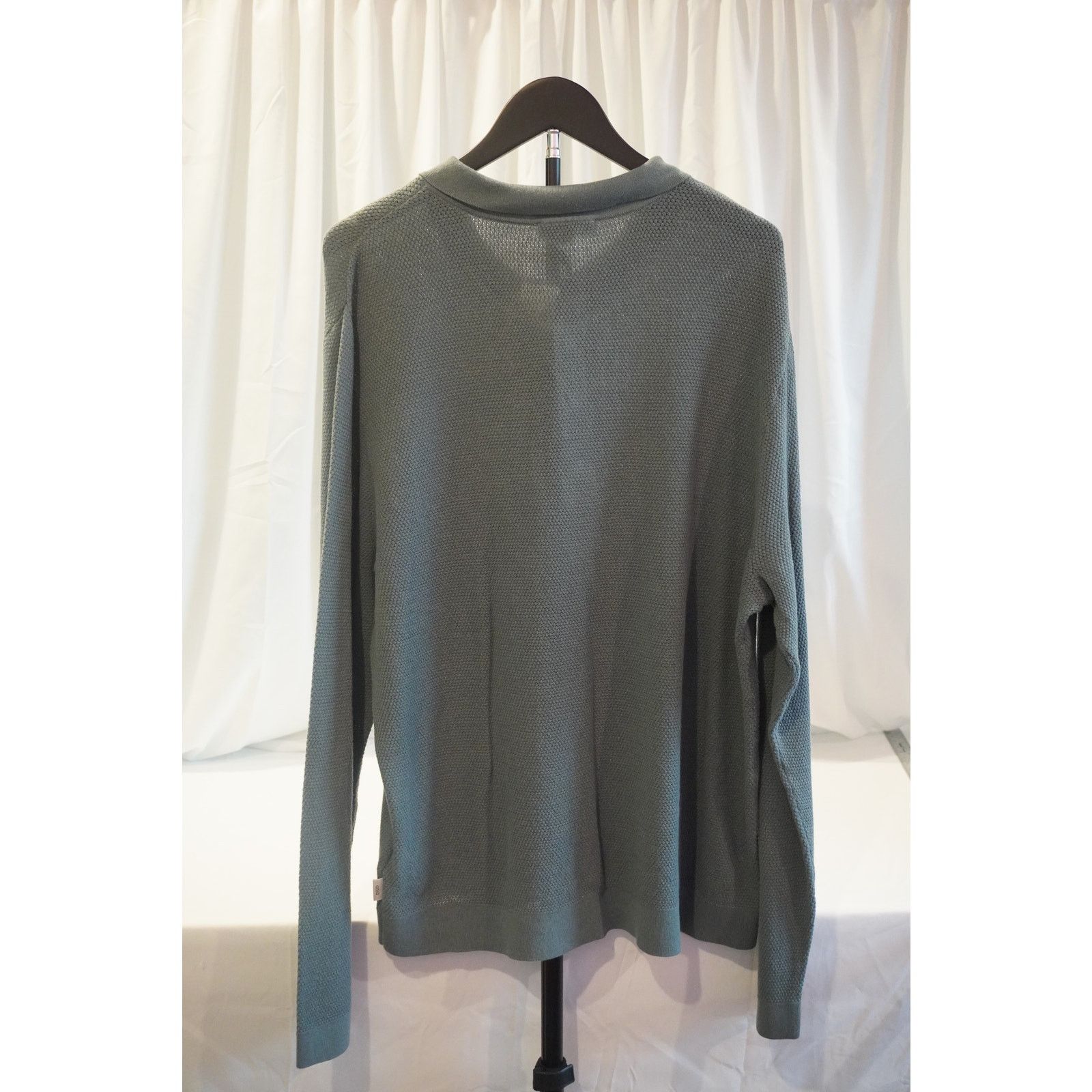 Onia Onia Knit Polo Sweater Men’s Green Long Sleeve Textured Polo Size US XL / EU 56 / 4 - 2 Thumbnail
