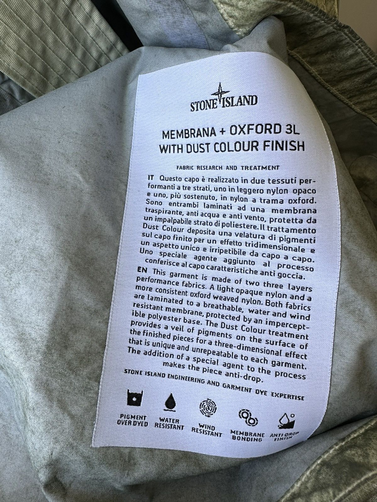 Stone Island Stone Island Membrana Oxford 3L Dust color Anorak Size US L / EU 52-54 / 3 - 10 Thumbnail