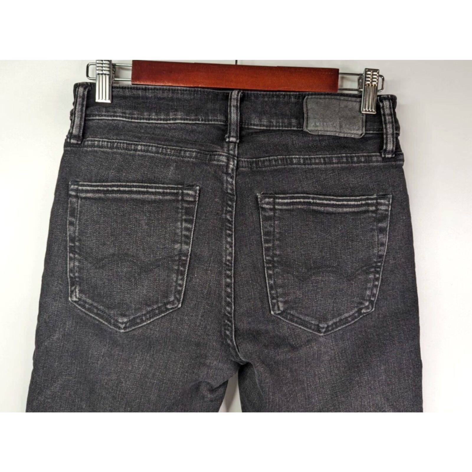 American Eagle Outfitters American Eagle Outfitters Jeans Slim 28x28 Black Denim 5-Pocket Slim Straight Mens Pants Size US 28 / EU 44 - 5 Thumbnail