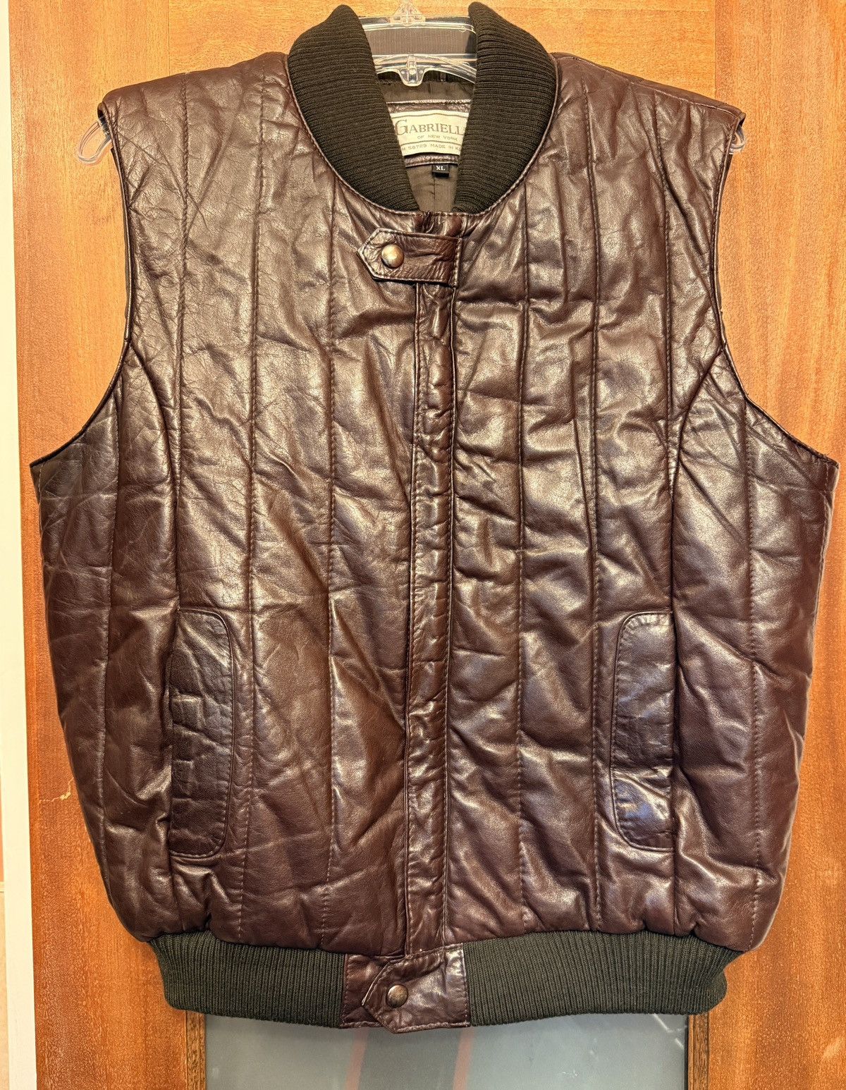 Other Gabrielle of NY Men’s VINTAGE Chocolate Brown Leather Vest Size US XL / EU 56 / 4 - 1 Thumbnail
