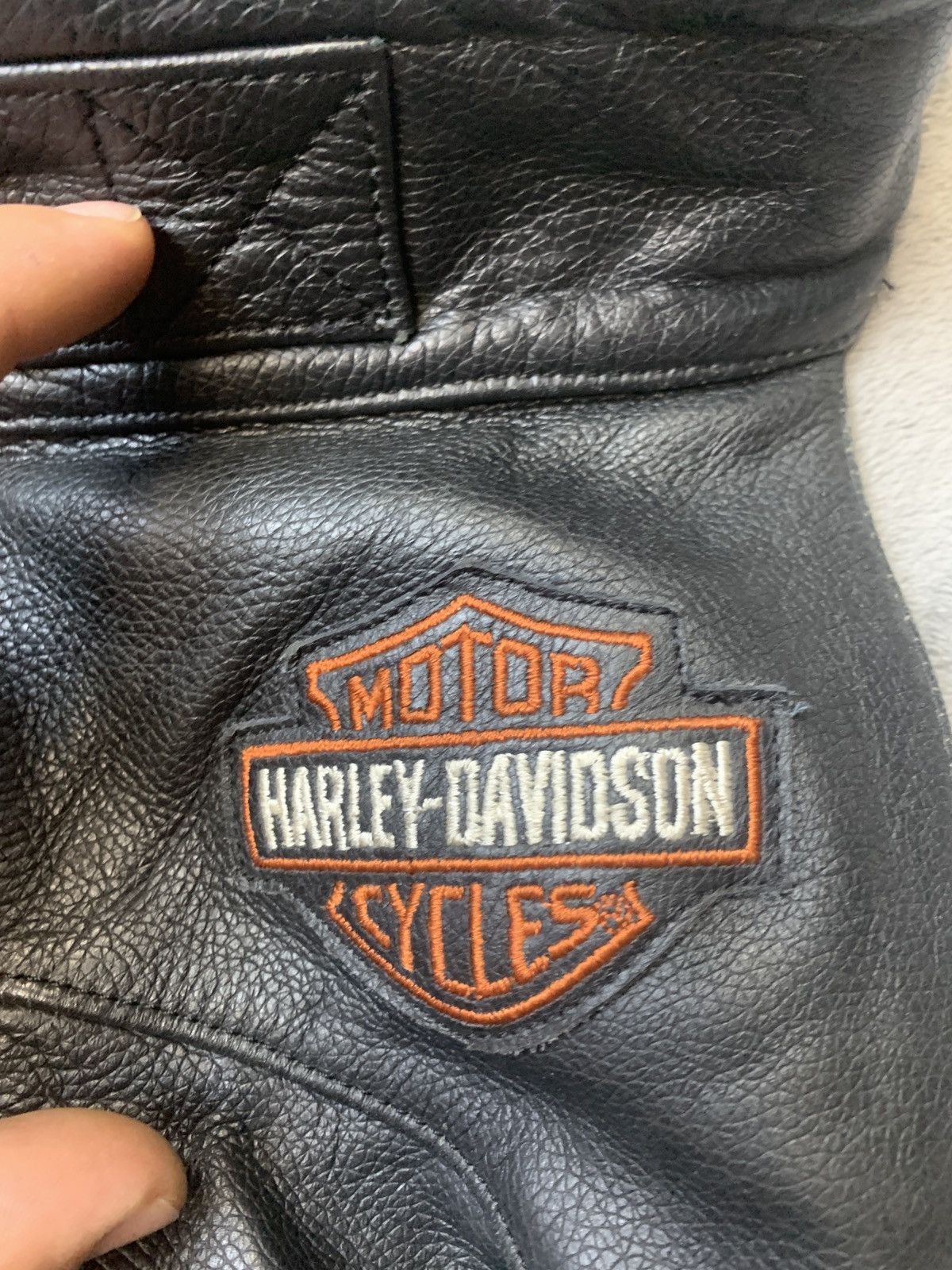 Harley Davidson × Vintage Vintage Harley Davidson Cowboy Cropped Leather Pants Size US 32 / EU 48 - 3 Thumbnail