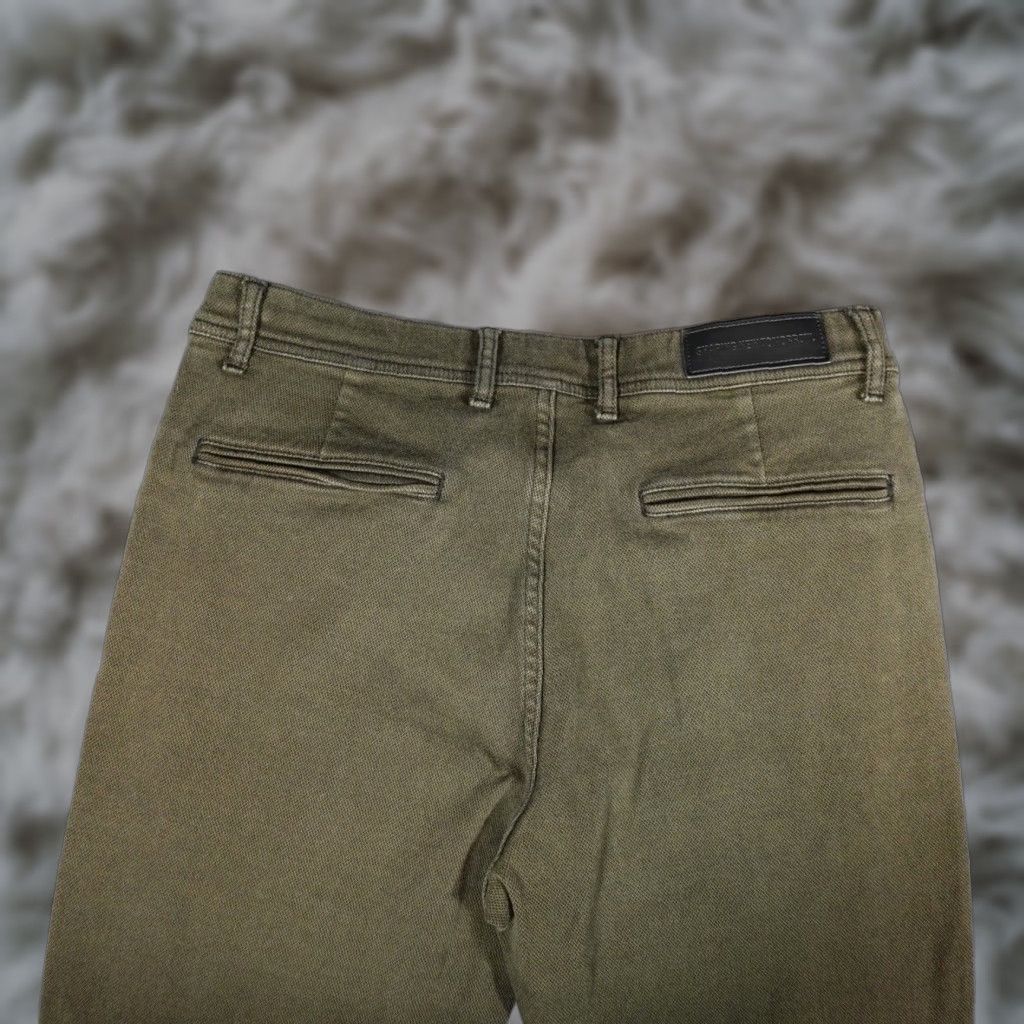 Vintage Shaping New Tomorrow Slim Fit Chino Pants Mens 31x30 Green Skinny Cotton Size US 31 - 1 Thumbnail