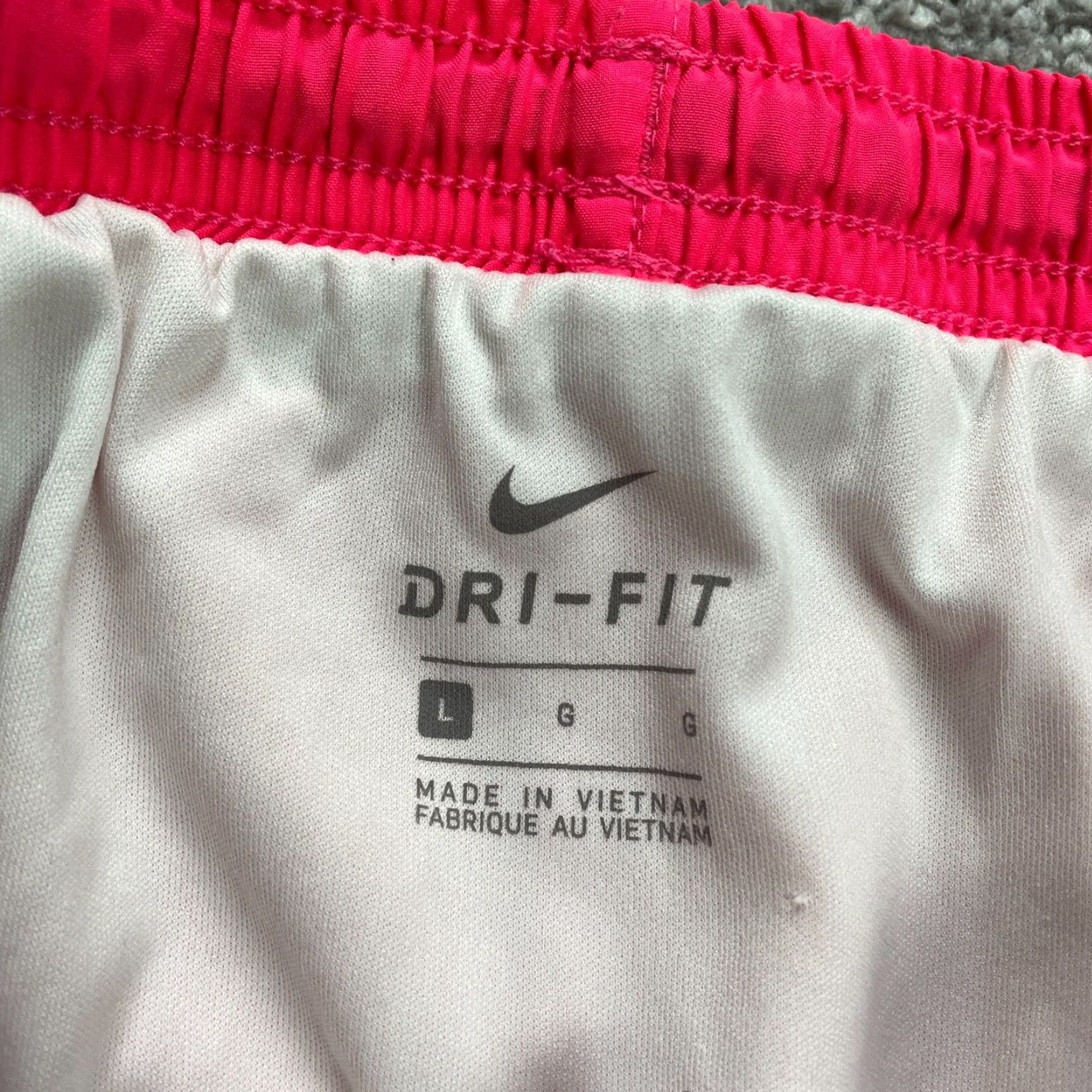 Nike Nike Dri-Fit Active Shorts Womens Large Pink Elastic Drawstring Gym Running 25x4 Size 36" / US 14 / IT 50 - 6 Thumbnail
