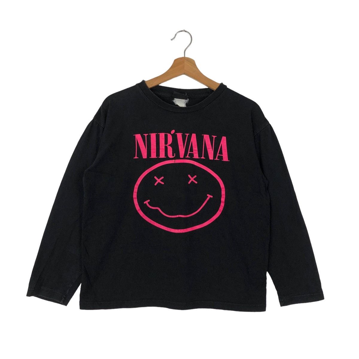 VINTAGE LONG SLEEVE TEE NIRVANA ROCK BAND BIG LOGO