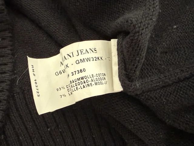 Armani Maglione Nero Armani Jeans Lana Cotone Uomo M Size US M / EU 48-50 / 2 - 8 Thumbnail