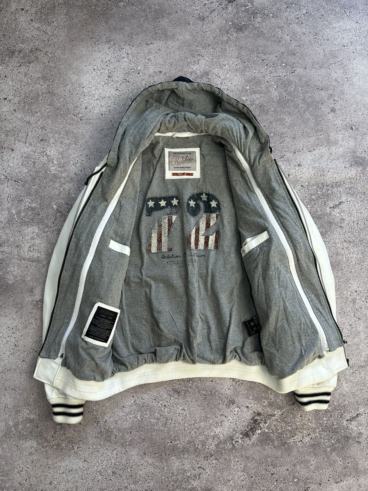 NFL × Vintage Vintage Redskins California Bomber Leather Jacket Varsity Size US XL / EU 56 / 4 - 16 Thumbnail