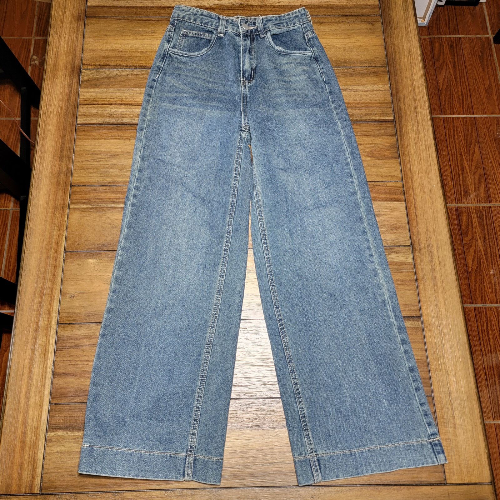 Other Dazy Wide Leg Dark Blue Denim Jeans - Size Small Size 24" / US 00 / IT 34 - 1 Thumbnail