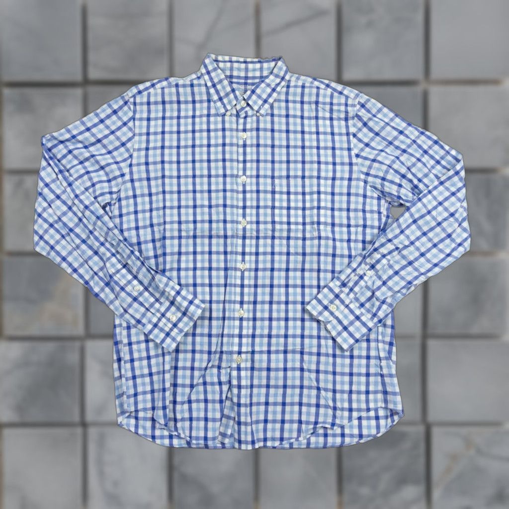 J.Crew VINTAGE? No — JCrew Button-Up Shirt Mens Large Blue Lightweight Plaid Slim Fit Collared Long Sleeve Cotton, Regular, -Gender: Mens Size US L / EU 52-54 / 3 - 1 Thumbnail