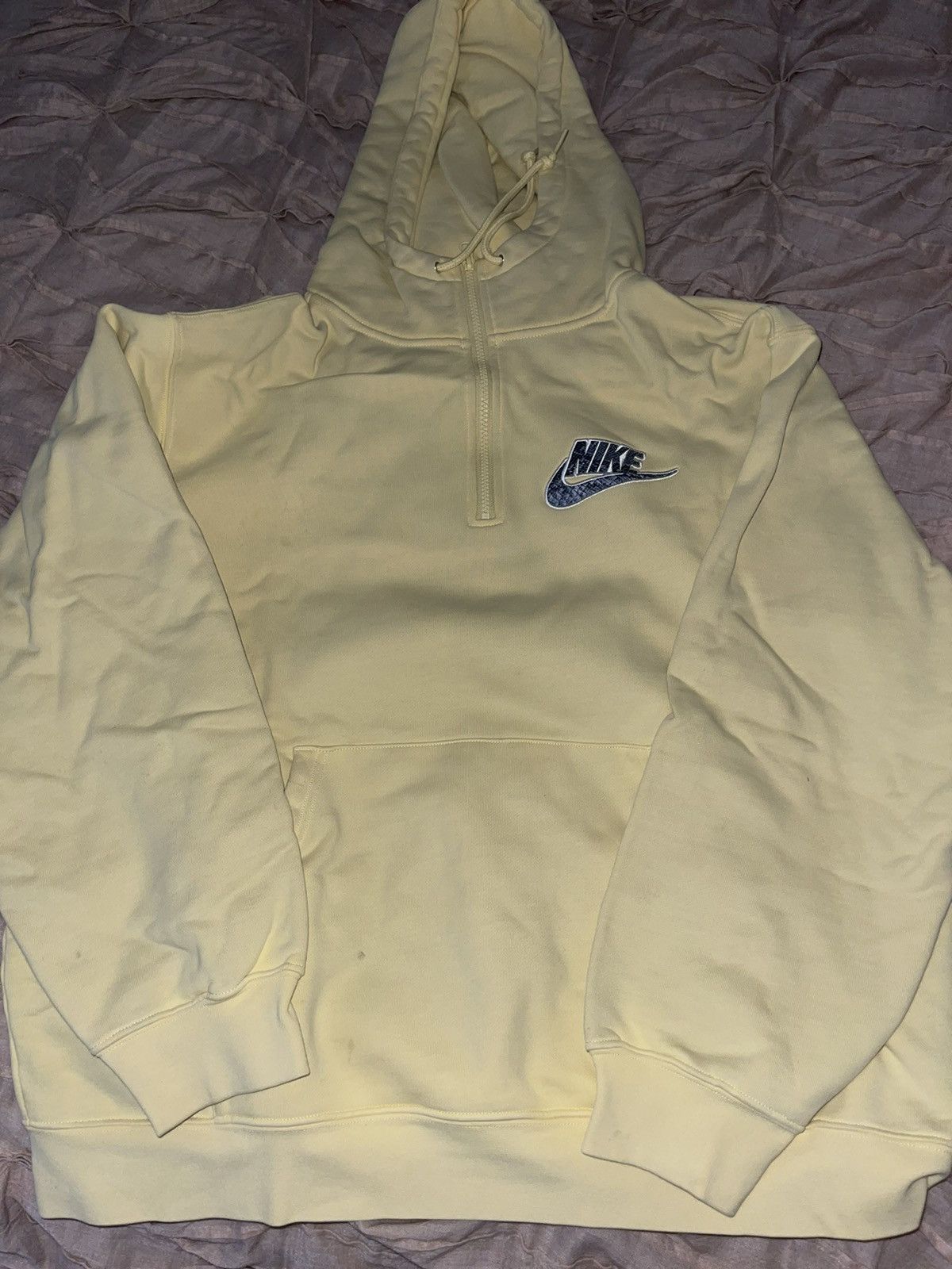 Supreme Nike Half Zip Hooded Sweatshirt Pale Yellow