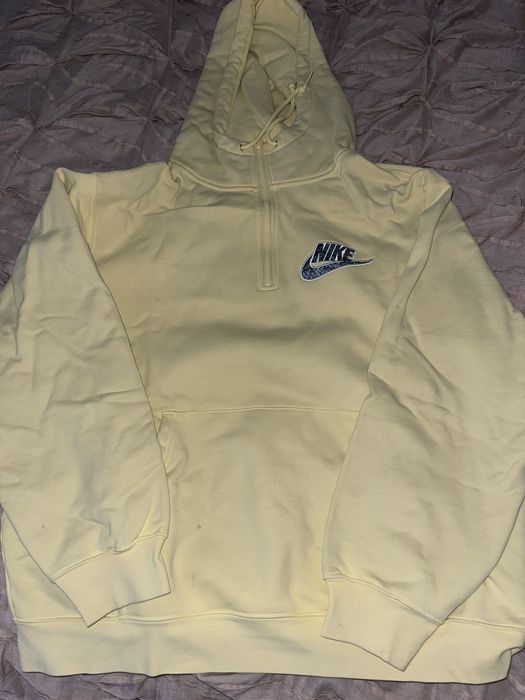 Supreme Supreme Nike Half Zip Pale Yellow Hooded Sweatshirt Grailed