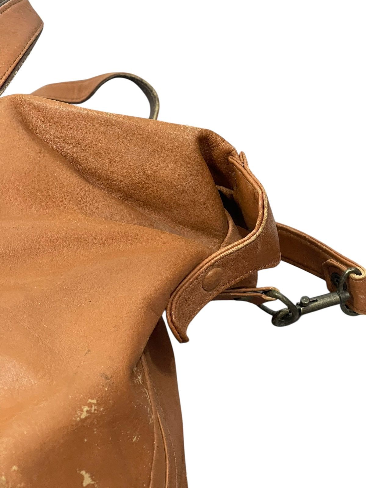 Leather Real Leather Patina Vtg Unknown Japan Duffle Travel Bag 9🟩 Size ONE SIZE - 10 Thumbnail