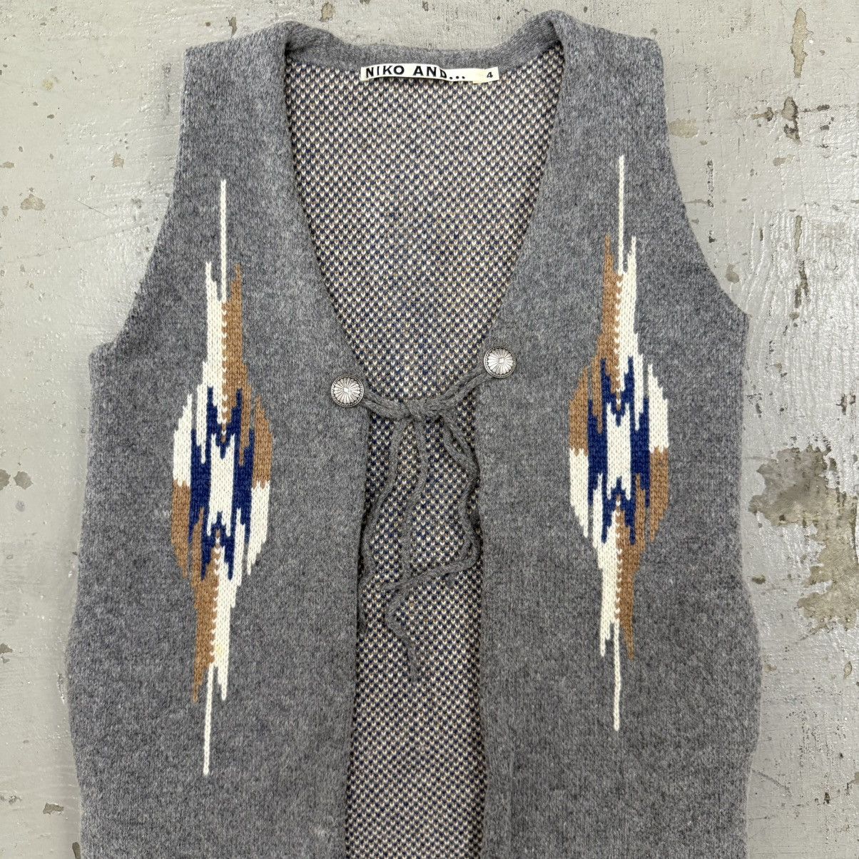 Japanese Brand Long Chimayo Wool Vest Western Niko and Size US M / EU 48-50 / 2 - 2 Thumbnail