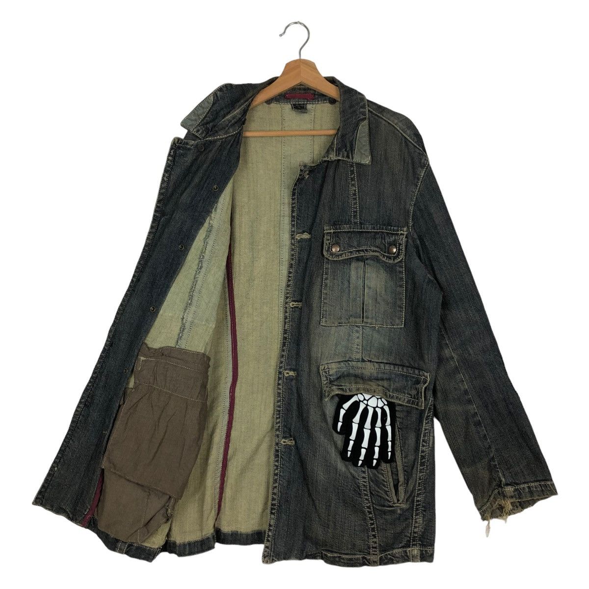 Japanese Brand 🔥VINTAGE DENIM BIKER JACKET BIG POCKET PRIDE Size US M / EU 48-50 / 2 - 8 Thumbnail
