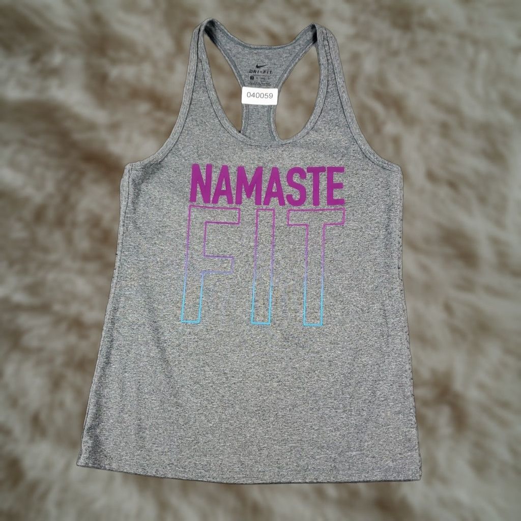 Nike Nike Womens Tank Top Gray Namaste Extra Large XL Active Running Training Size XS / US 0-2 / IT 36-38 - 1 Thumbnail