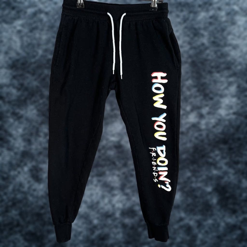 Vintage VINTAGE Friends Drawstring Black Sweatpants Womens XS Jogger How You Doin Promo Pants Size 26" / US 2 / IT 38 - 1 Thumbnail