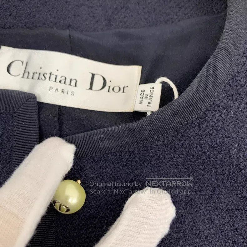 Dior Dior 24 dark blue woollen round neck single-breasted long- Size XXS / US 00 / IT 34 - 9 Thumbnail