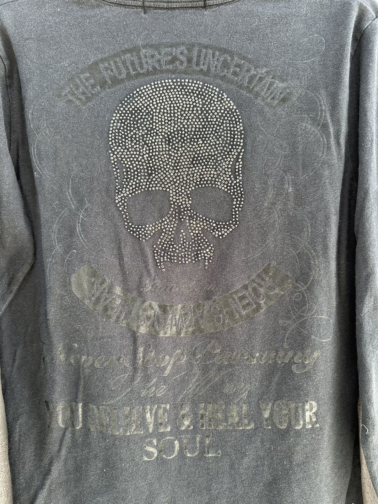 Roen Thrashed Vintage Rat Reon Japanese Skull Faded Tee Size L / US 10 / IT 46 - 3 Thumbnail
