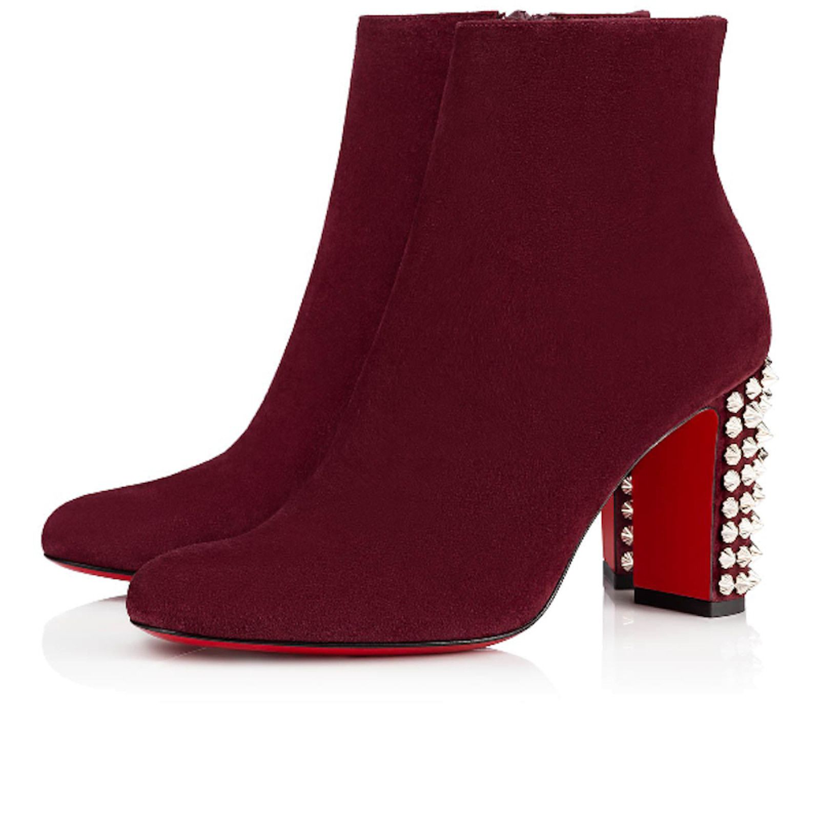 Christian Louboutin Christian Louboutin Suzi Folk 85 Prunus Red Suede Spike Size US 5.5 / IT 35.5 - 1 Thumbnail