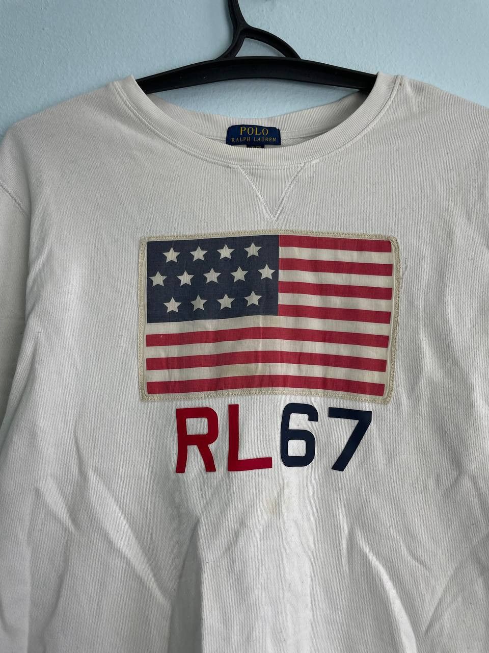 Polo Ralph Lauren × Vintage Vintage Sweater Ralph Lauren USA Flag Big Logo Size US L / EU 52-54 / 3 - 2 Thumbnail