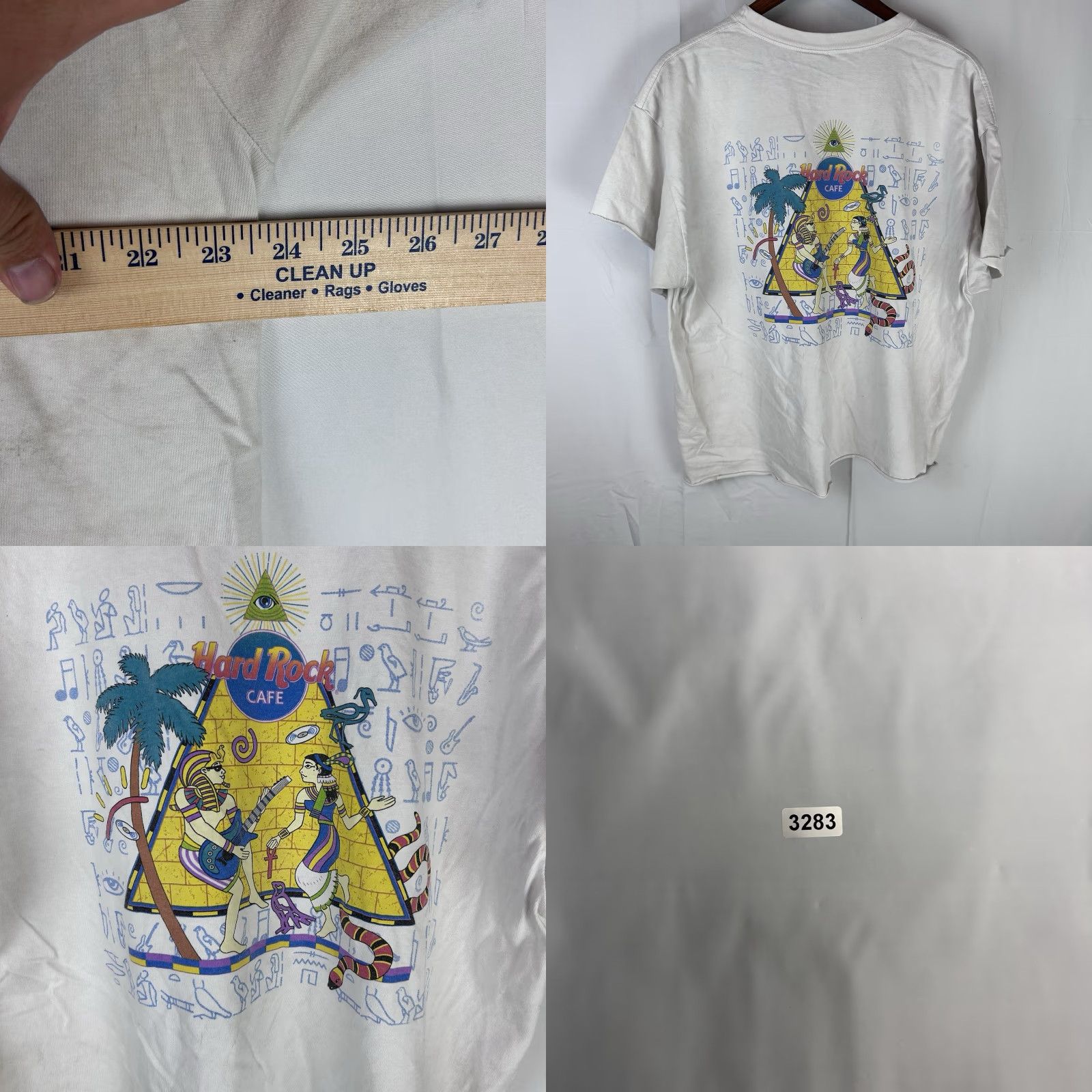 Hard Rock Cafe VINTAGE Hard Rock Cafe Shirt XL White Mens XL Thrashed Myrtle Beach Short Sleeve Crew Neck T-Shirt Size US XL / EU 56 / 4 - 9 Thumbnail