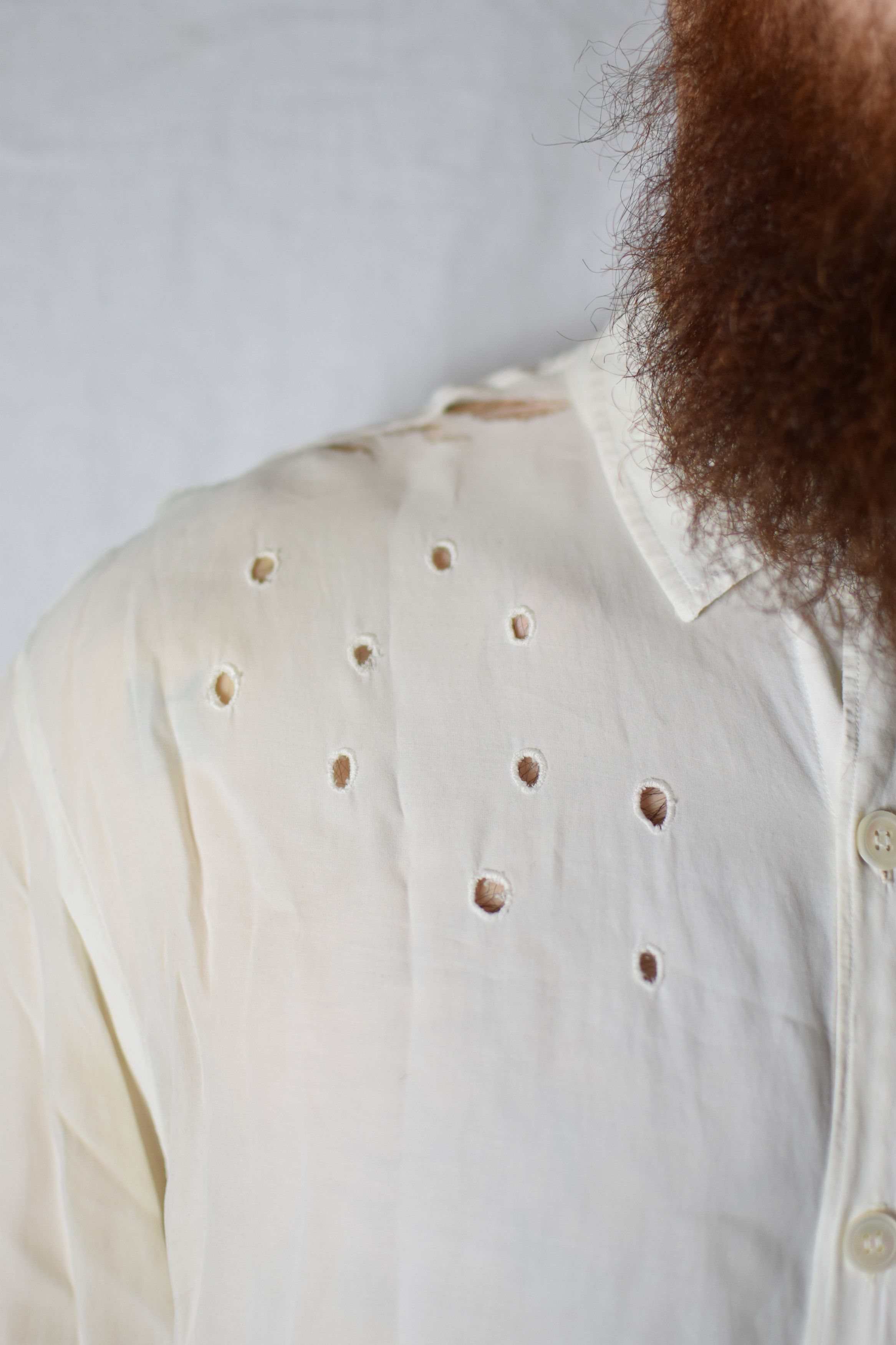 Yohji Yamamoto YYPH SS92 Archive Hole Shirt Size US L / EU 52-54 / 3 - 8 Thumbnail
